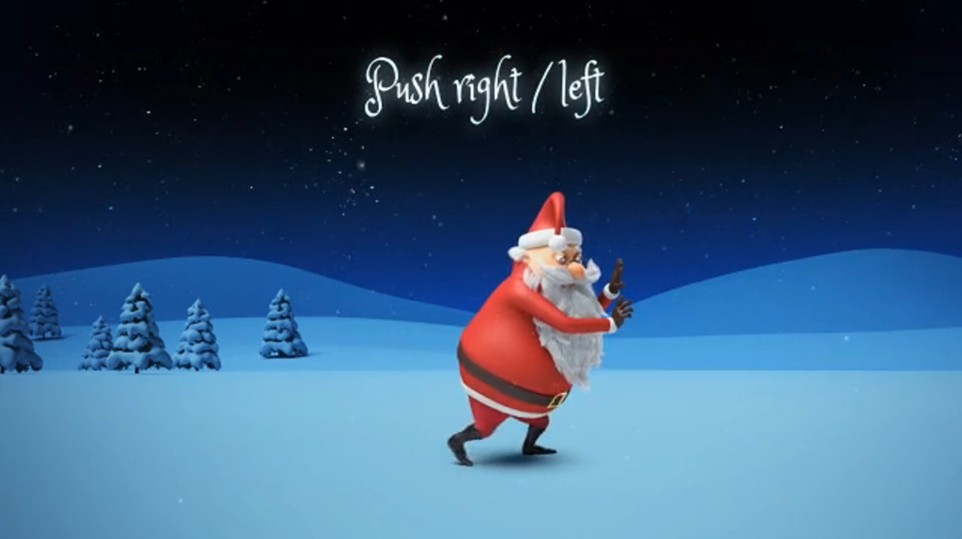 Реклама товара к новому году 3D анимация с Санта-Клаусом